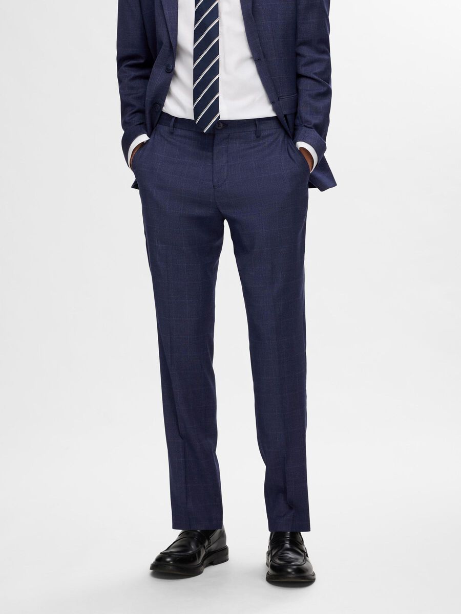 Selected KARIERTE SLIM FIT ANZUGHOSE, Dark Blue, highres - 16094328_DarkBlue_1115783_003.jpg