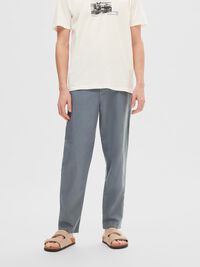 172 SLIM TAPERED LINEN BLEND TROUSERS, Stormy Weather, highres