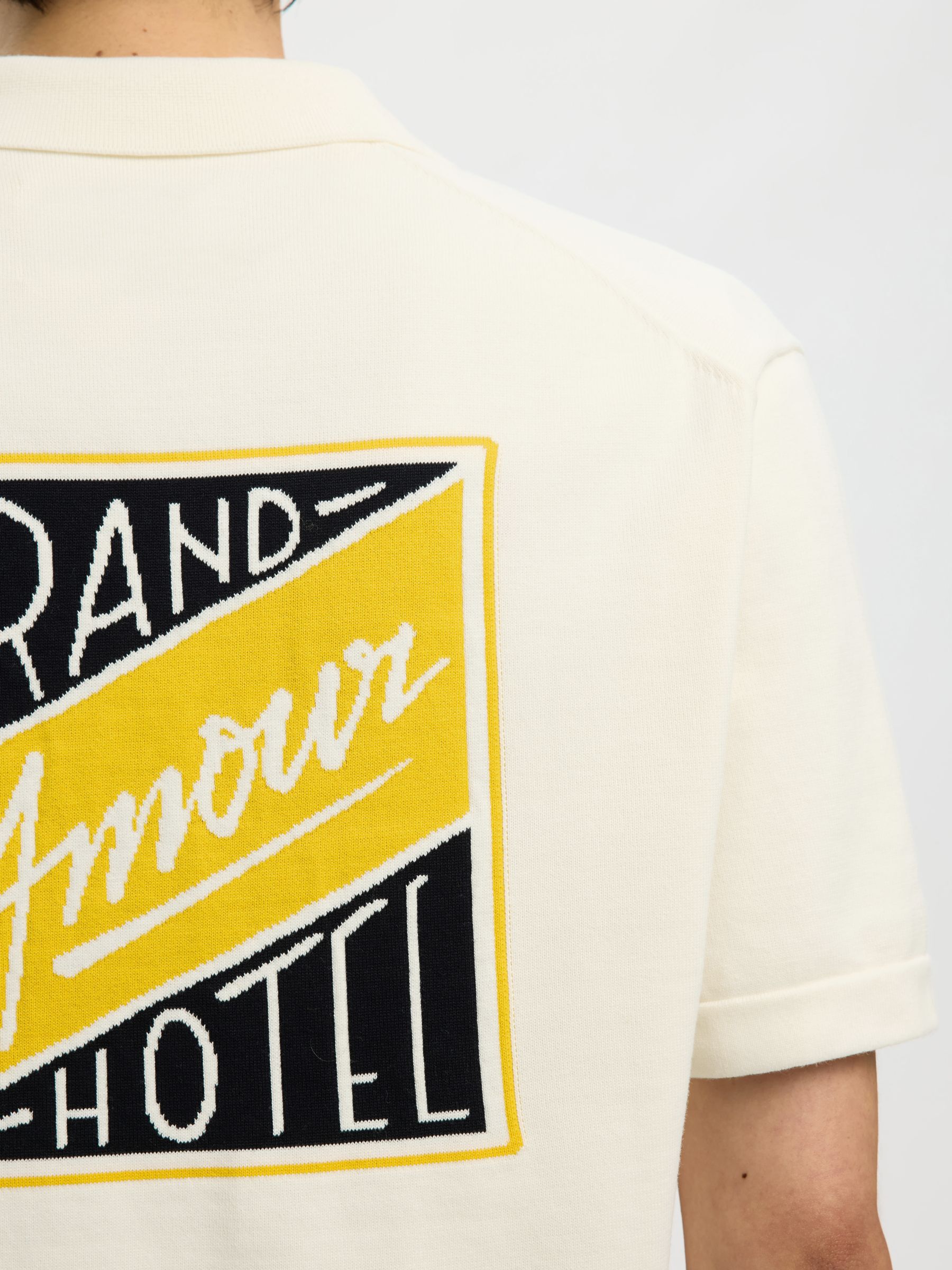 RELAXED FIT  KNITTED POLO SHIRT, Egret, highres