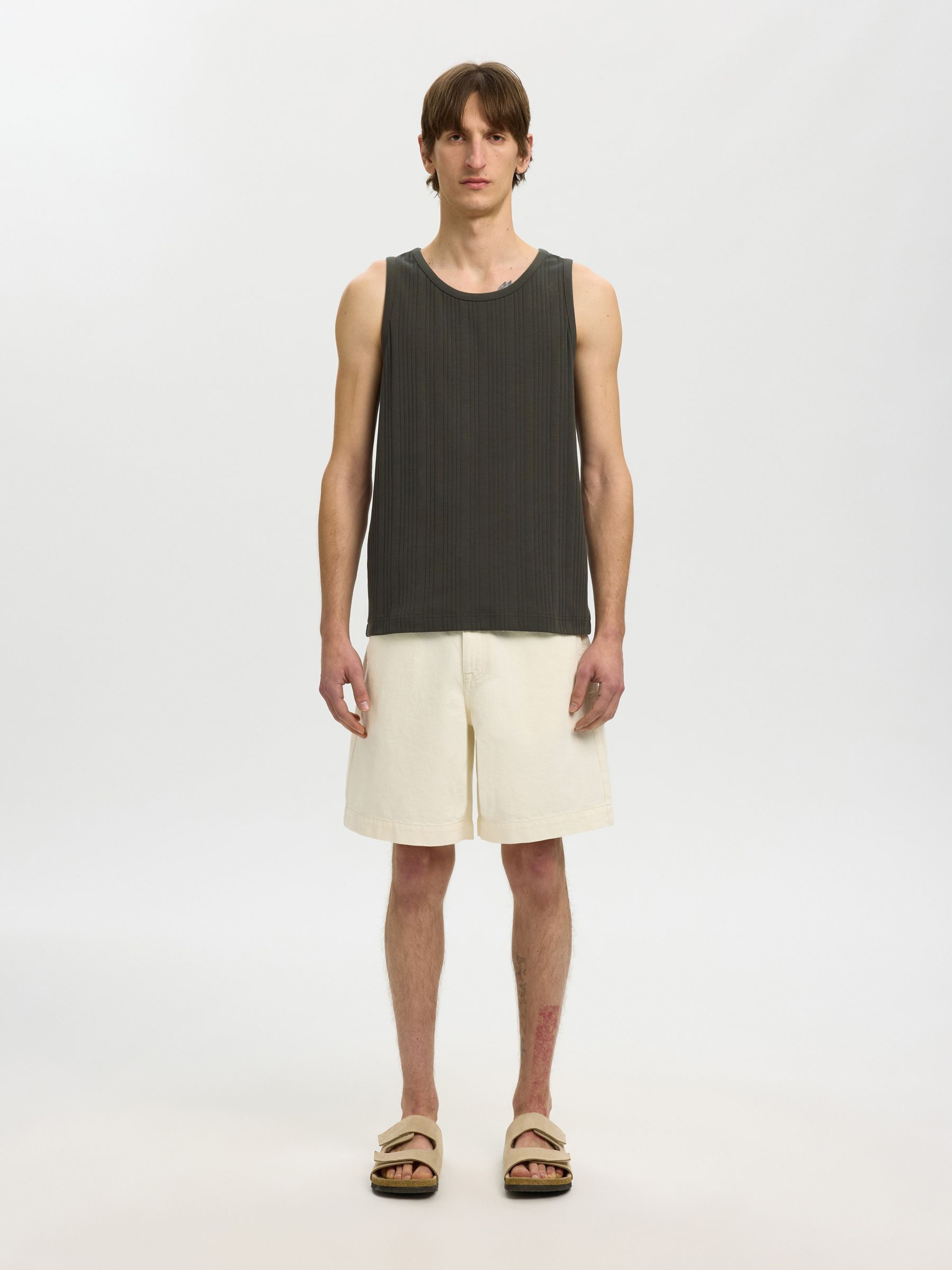 REGULAR FIT TANKTOP, Peat, highres