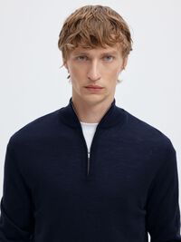 SWETER Z KRÓTKIM ZAMKIEM, Navy Blazer, highres