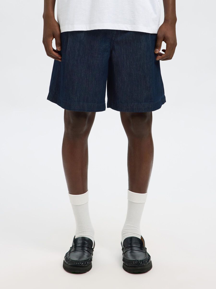 Selected LOOSE FIT JEANSSHORTS, Dark Blue Denim, highres - 16099115_DarkBlueDenim_003.jpg