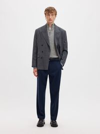 SWETER Z KRÓTKIM ZAMKIEM, Medium Grey Melange, highres