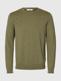 LONG-SLEEVED KNITTED JUMPER, Deep Lichen Green, highres