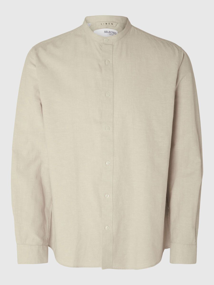 Selected LONGSLEEVE LINNENMIX OVERHEMD, Pure Cashmere, highres - 16079054_PureCashmere_001.jpg
