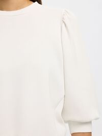 PUFF SLEEVE SWEATSHIRT, Snow White, highres