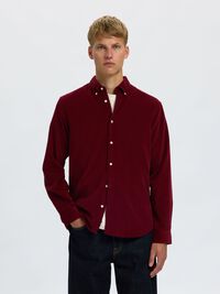 COTTON  CORDUROY SHIRT, Tawny Port, highres