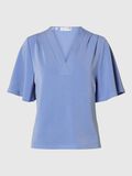 Selected SHORT SLEEVED V-NECK TOP, Cornflower Blue, highres - 16096373_CornflowerBlue_001.jpg