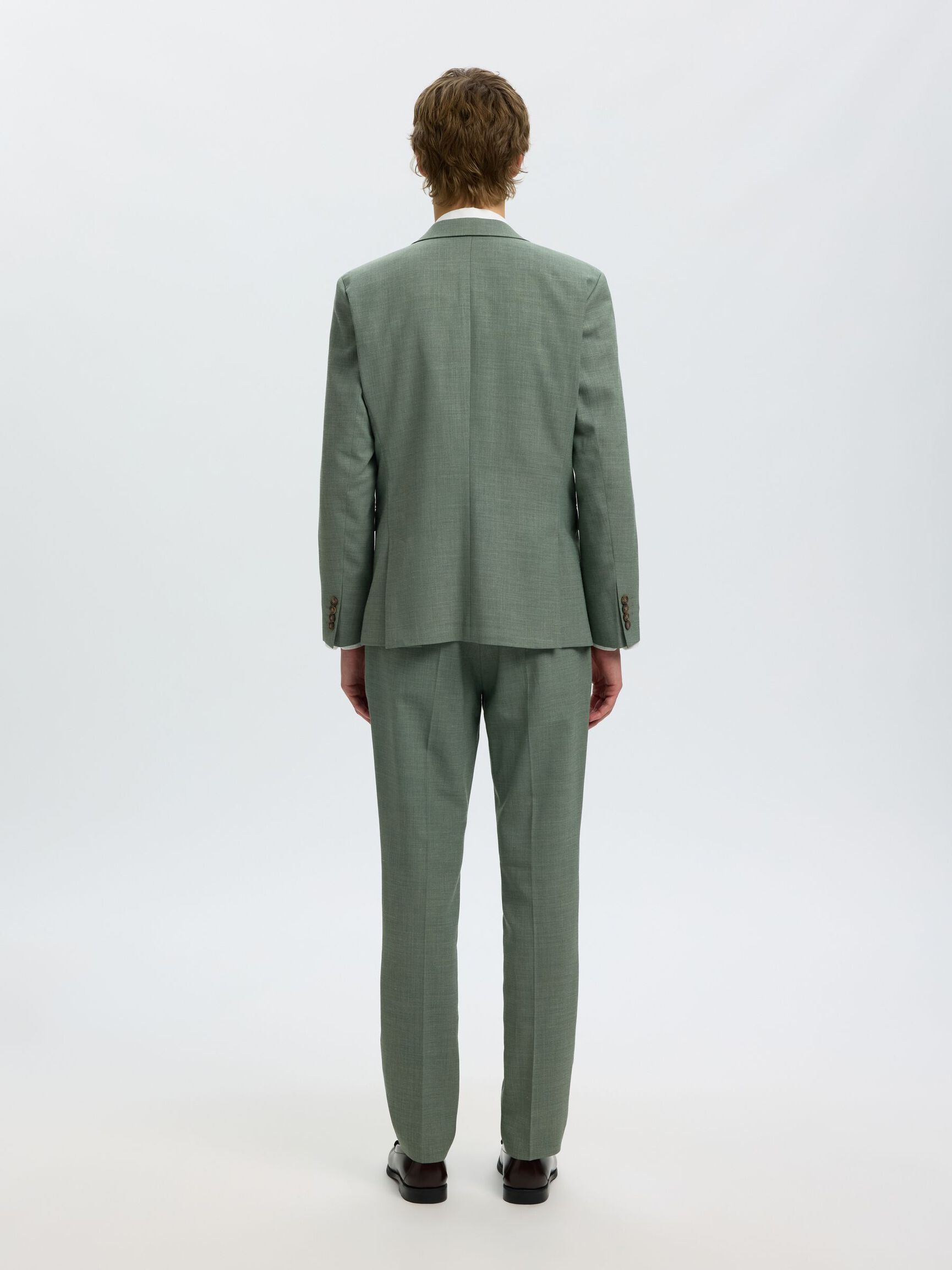 SLIM FIT SINGLE-BREASTED BLAZER, Light Green Melange, highres