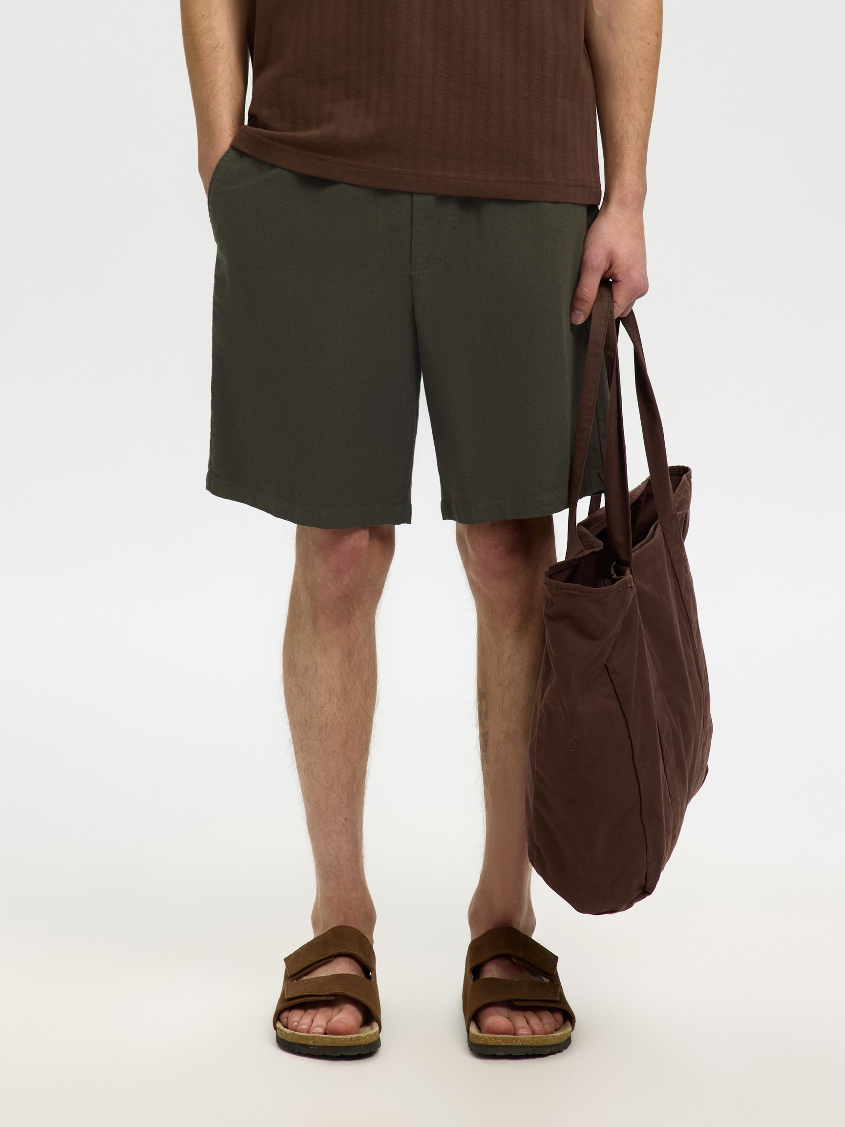 REGULAR FIT SHORTS, Peat, highres
