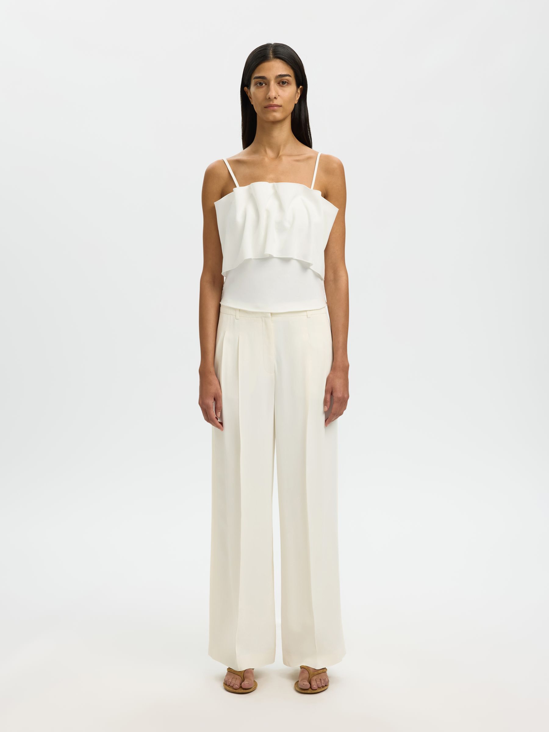 PLEATED BANDEAU TOP, Snow White, highres