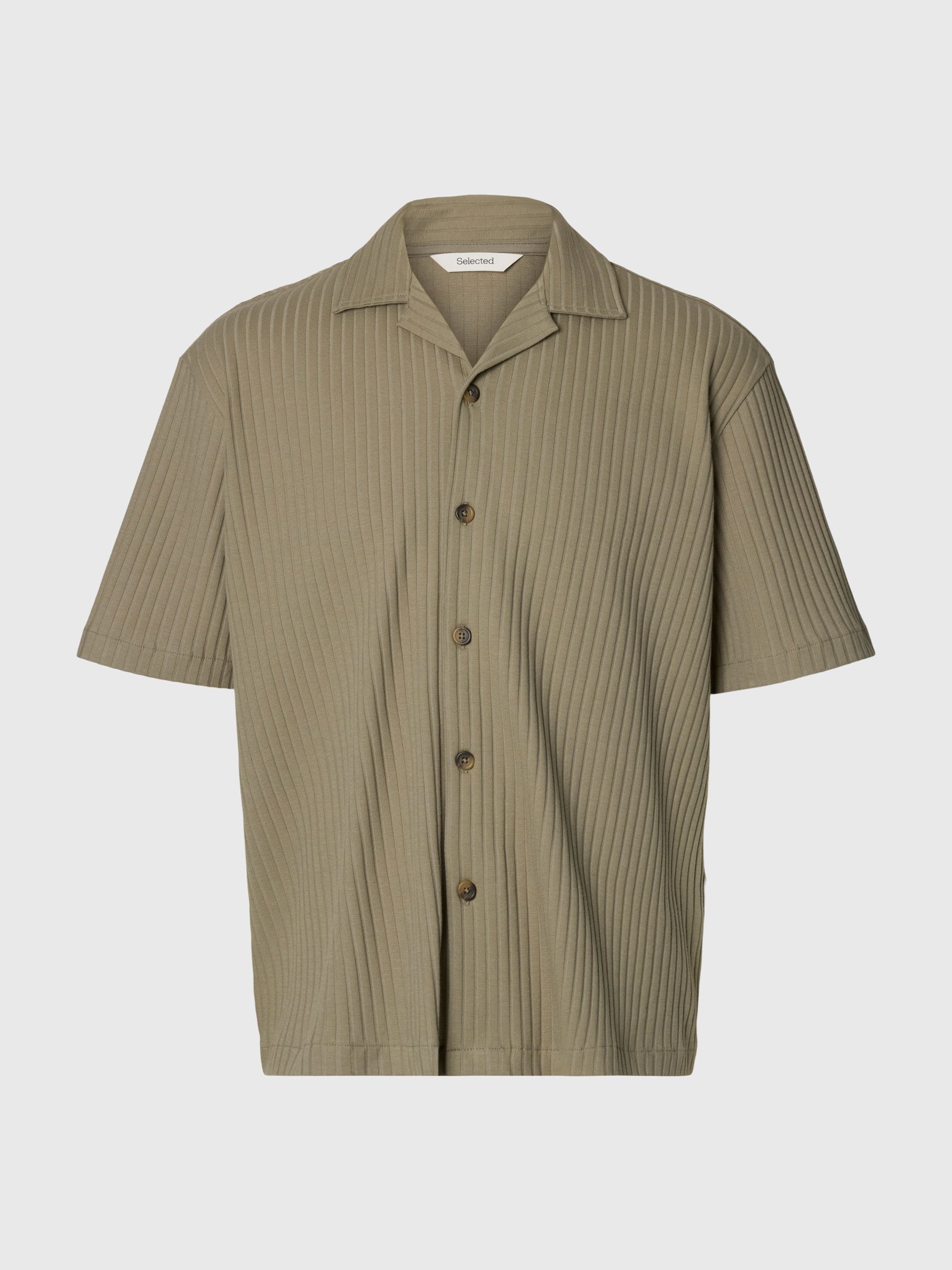 RELAXED FIT RIBBED OVERSHIRT, Vetiver, highres