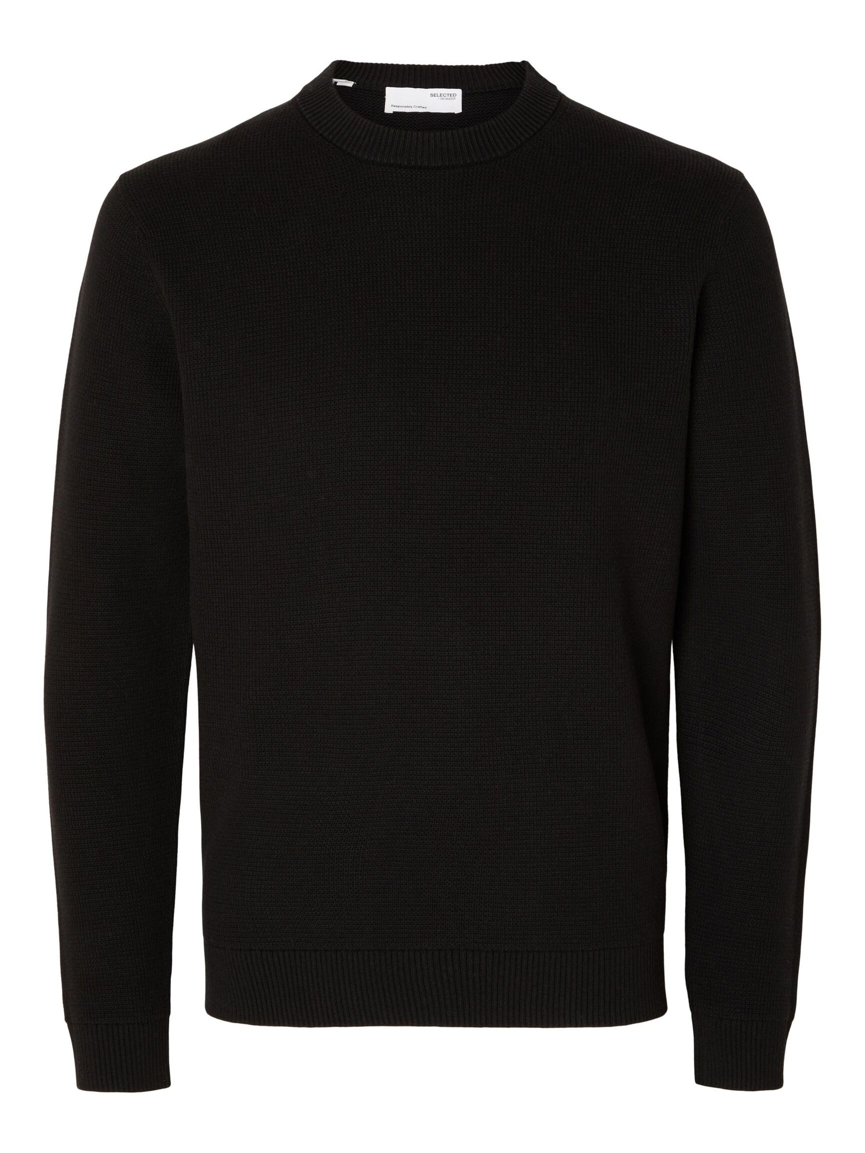 CREWNECK JUMPER, Black, highres