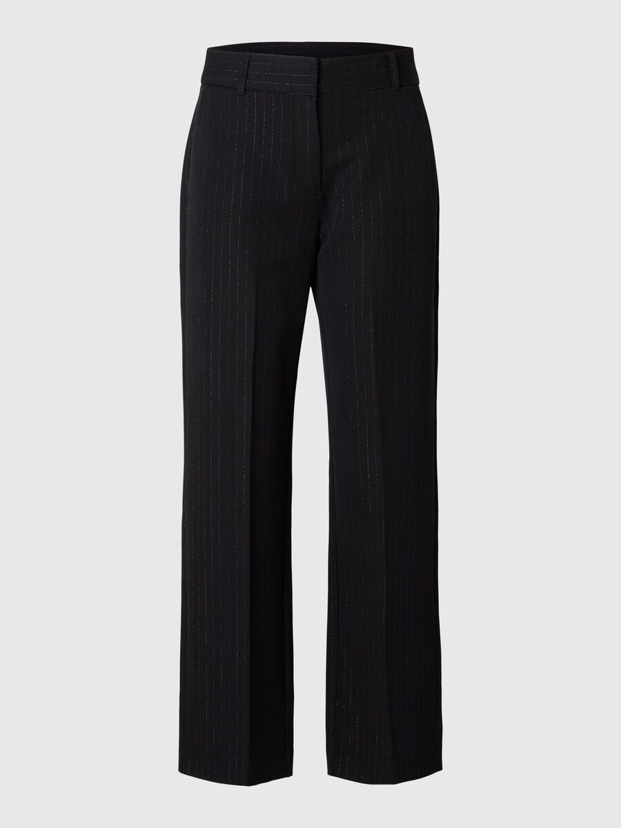 Selected ZILVER KRIJTSTREEP WIDE LEG BROEK, Black, highres - 16095751_Black_1143962_001.jpg
