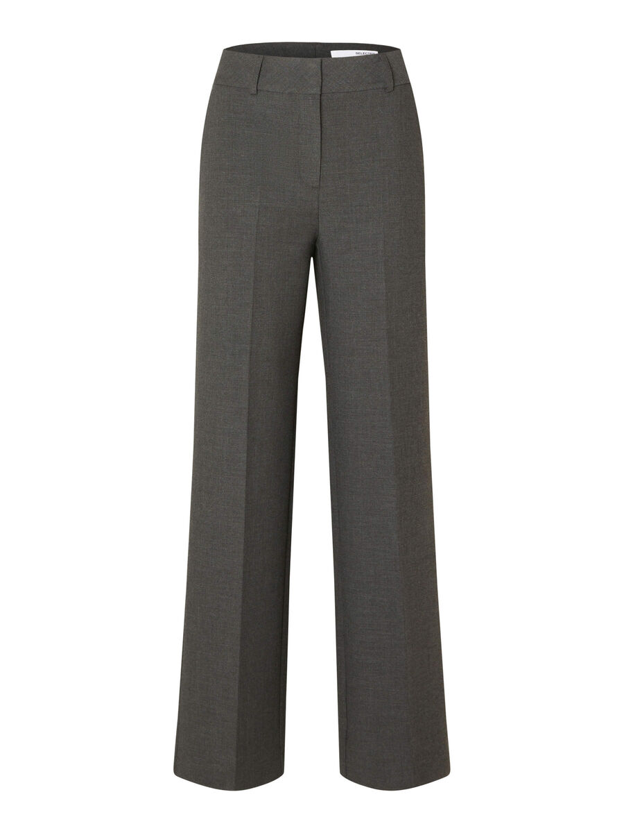 Selected VISCOSE BLEND WIDE-LEG TROUSERS, Dark Grey Melange, highres - 16089909_DarkGreyMelange_001.jpg