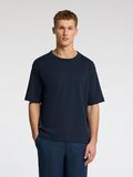 Selected RELAXED FIT T-SHIRT MIT RUNDHALSAUSSCHNITT, Outer Space, highres - 16099030_OuterSpace_003.jpg