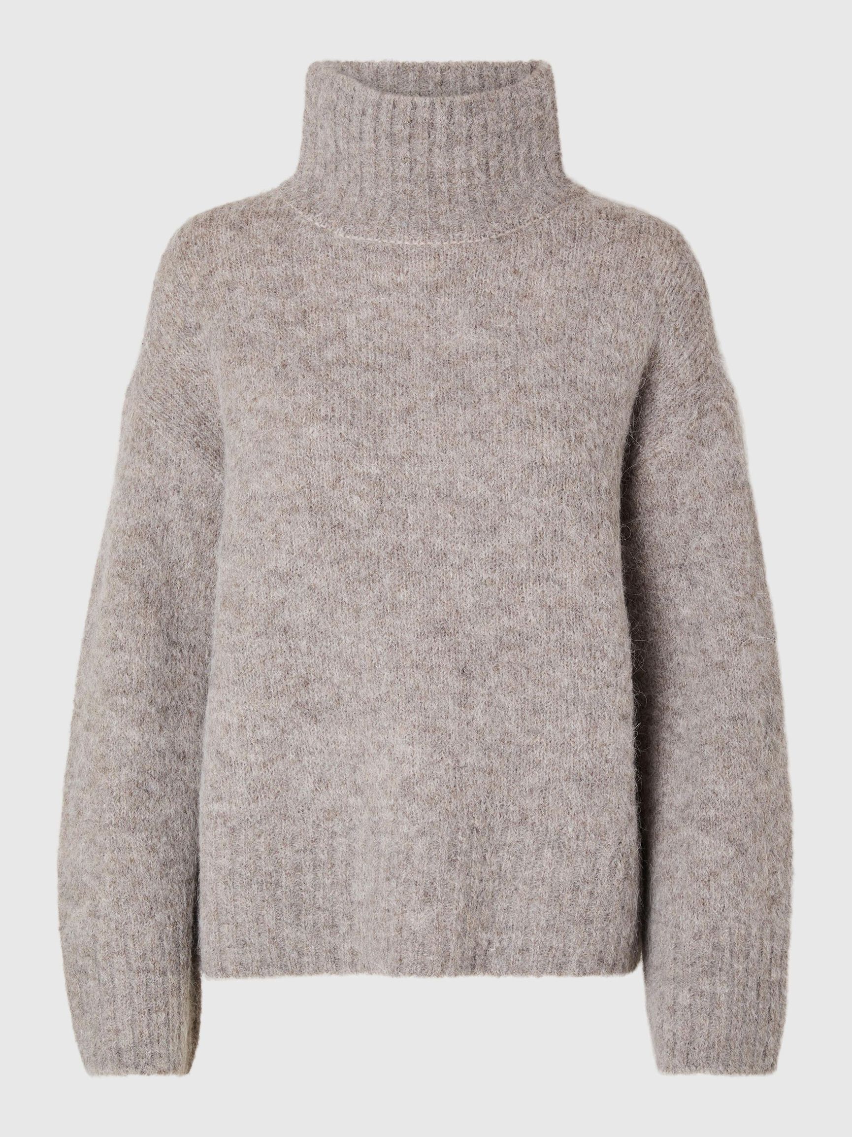 WOLLGEMISCH HIGH NECK PULLOVER, Steel Gray, highres
