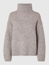 WOLLGEMISCH HIGH NECK PULLOVER, Steel Gray, highres
