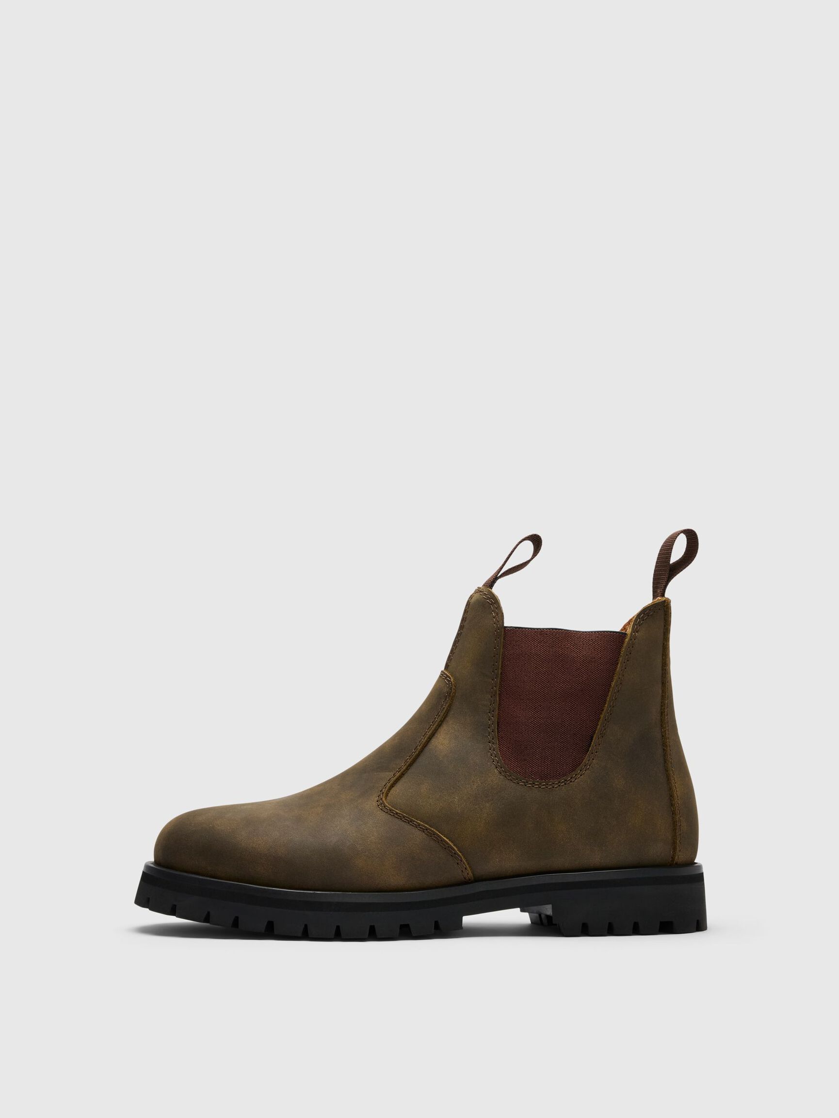 LUG SOLE LEATHER CHELSEA BOOTS, Grape Leaf, highres