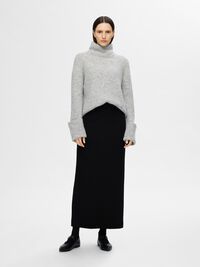 POLOKRAGE ULLBLANDNING TRÖJA, Light Grey Melange, highres
