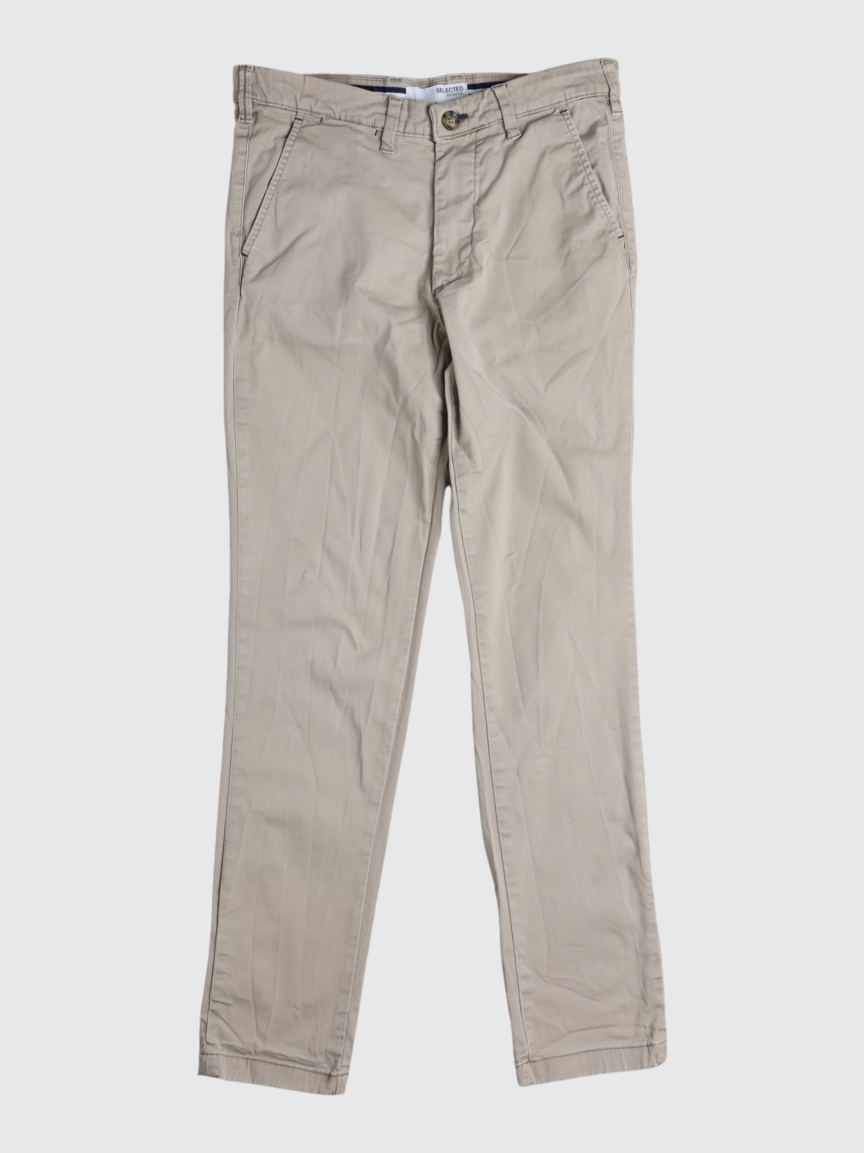 SLIM FIT CHINOS, Greige, highres