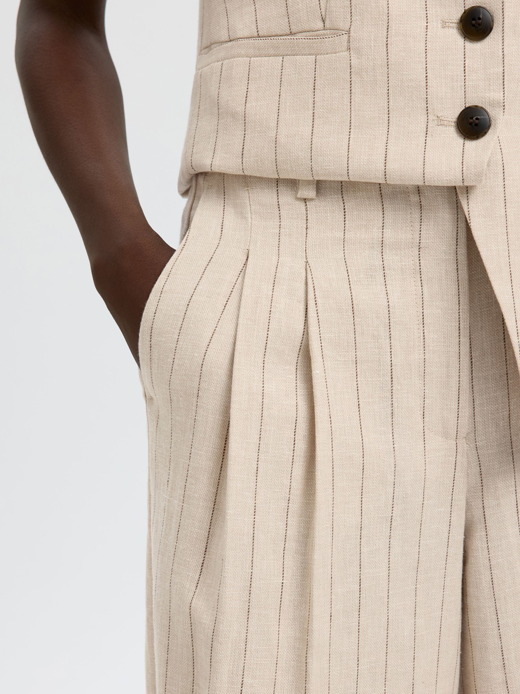 LEINENMIX BERMUDASHORTS, White Pepper, highres