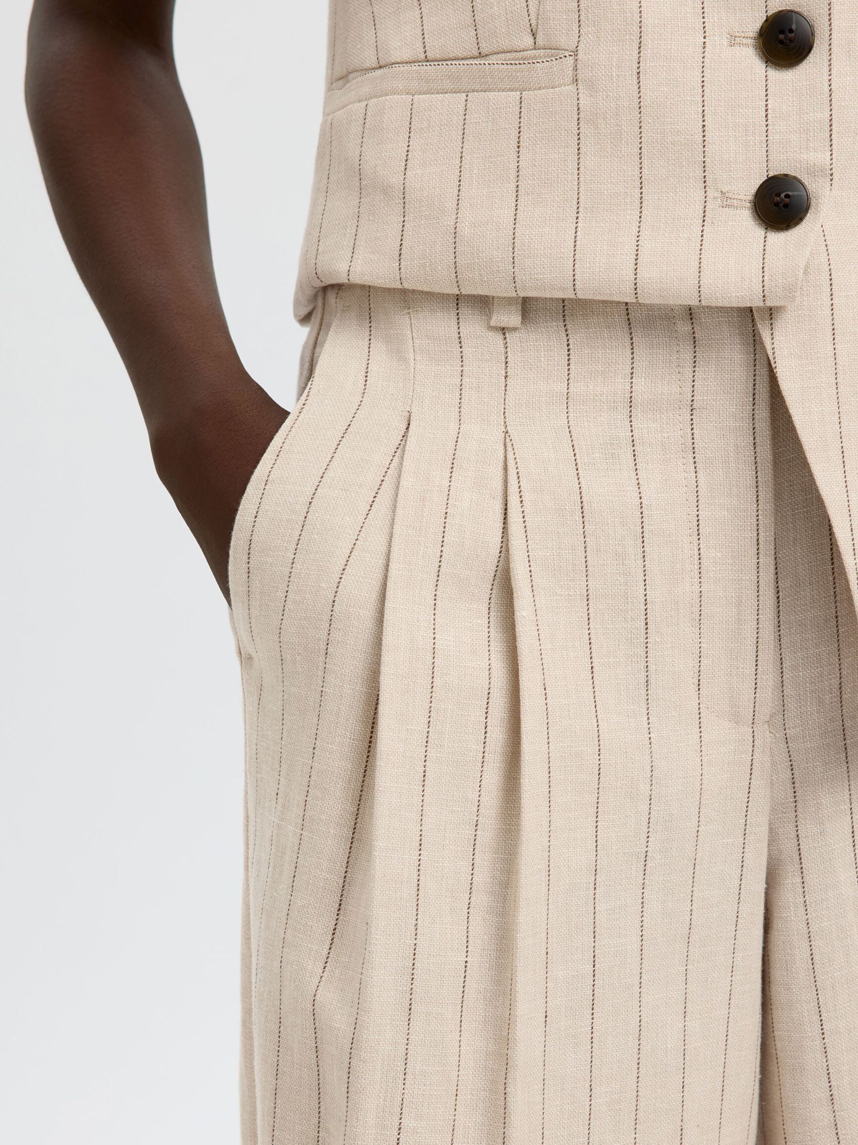 LEINENMIX BERMUDASHORTS, White Pepper, highres