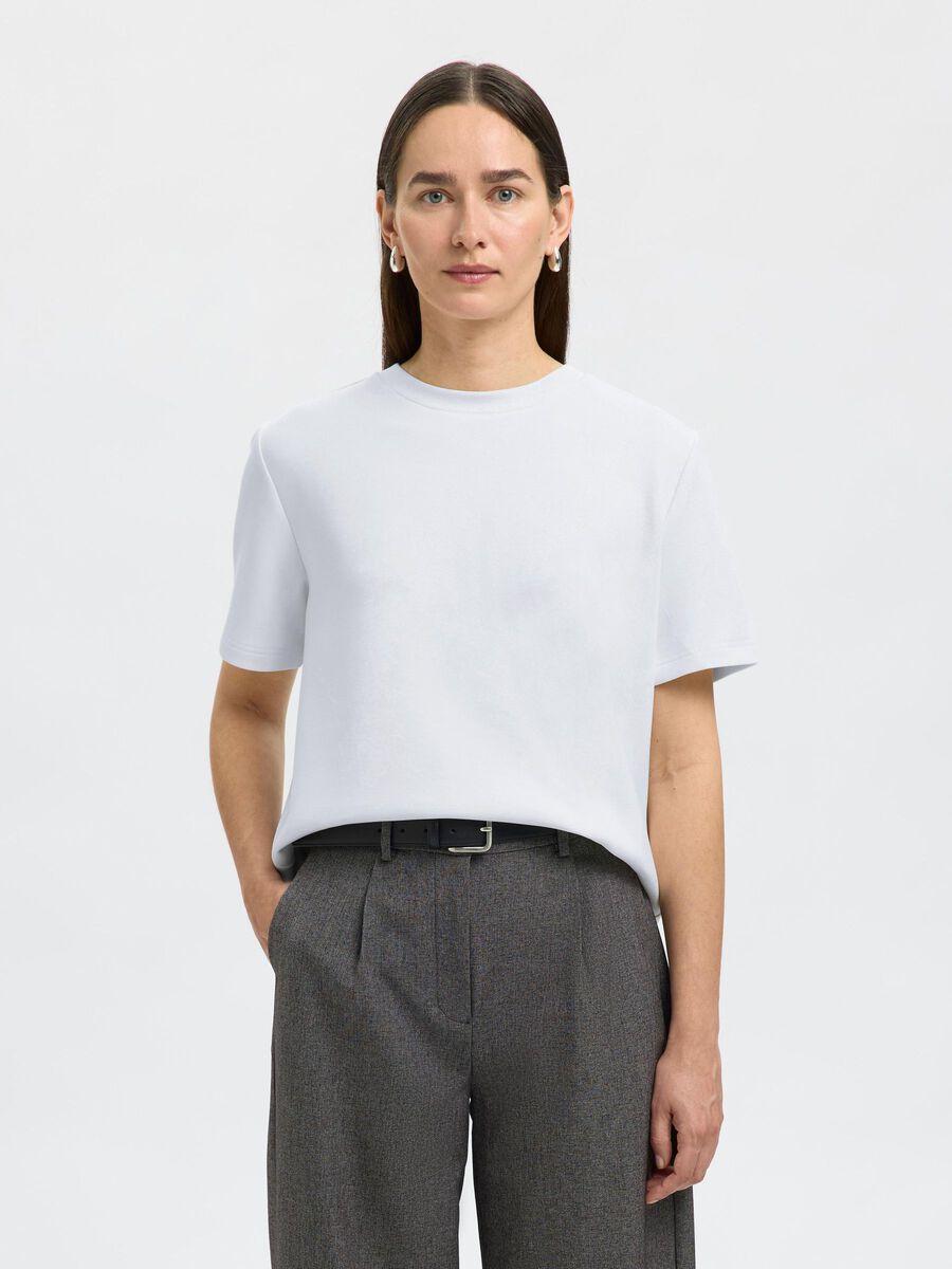 Selected BOXY FIT T-SHIRT MET RONDE HALS, Snow White, highres - 16099930_SnowWhite_003.jpg