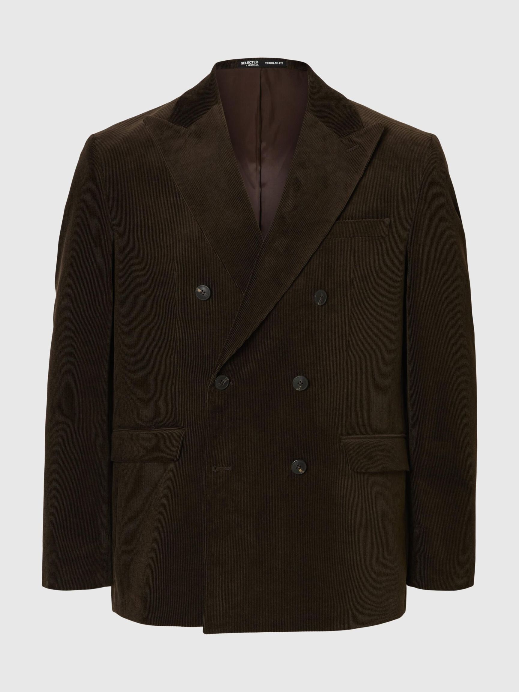 REGULAR FIT FLØJL DOBBELTRADET BLAZER, Morel, highres