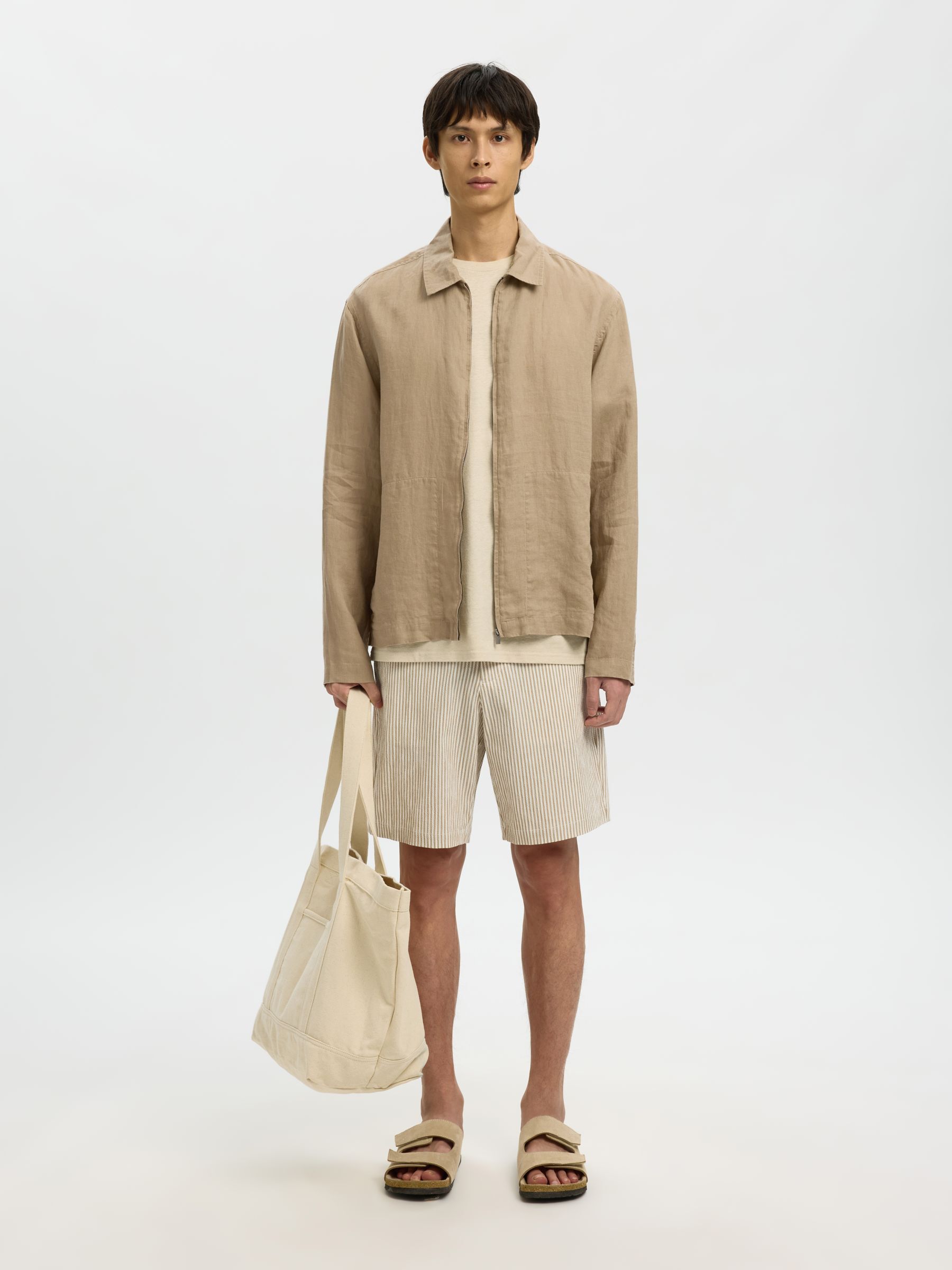 LEINEN LEICHTE JACKE, Savannah Tan, highres