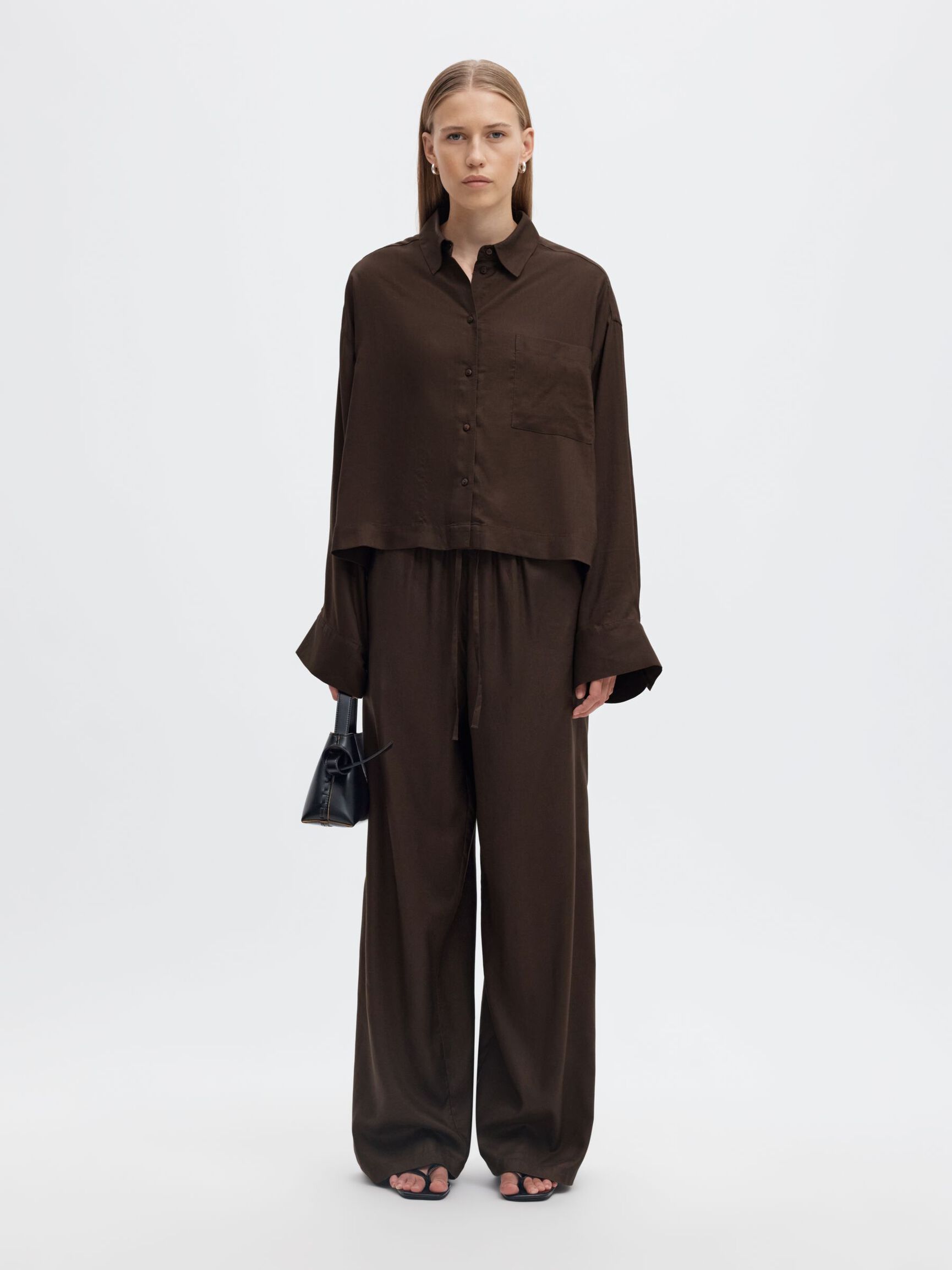 DRAWSTRING HIGH WAISTED TROUSERS, Delicioso, highres