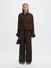 DRAWSTRING HIGH WAISTED TROUSERS, Delicioso, highres