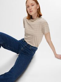 GESTREEPT KATOEN T-SHIRT, Pure Cashmere, highres
