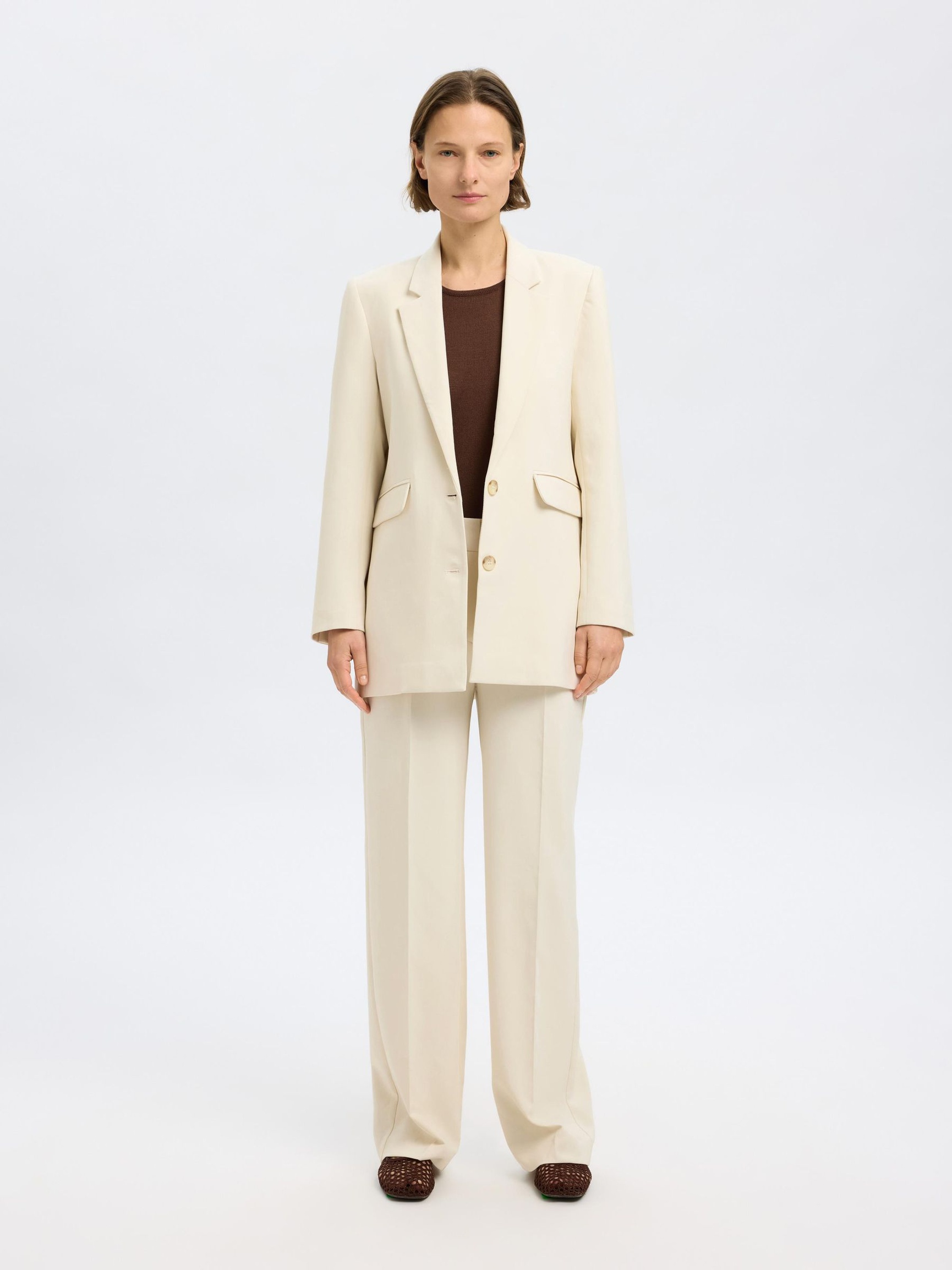 RELAXED FIT EINREIHIGER BLAZER, Birch, highres