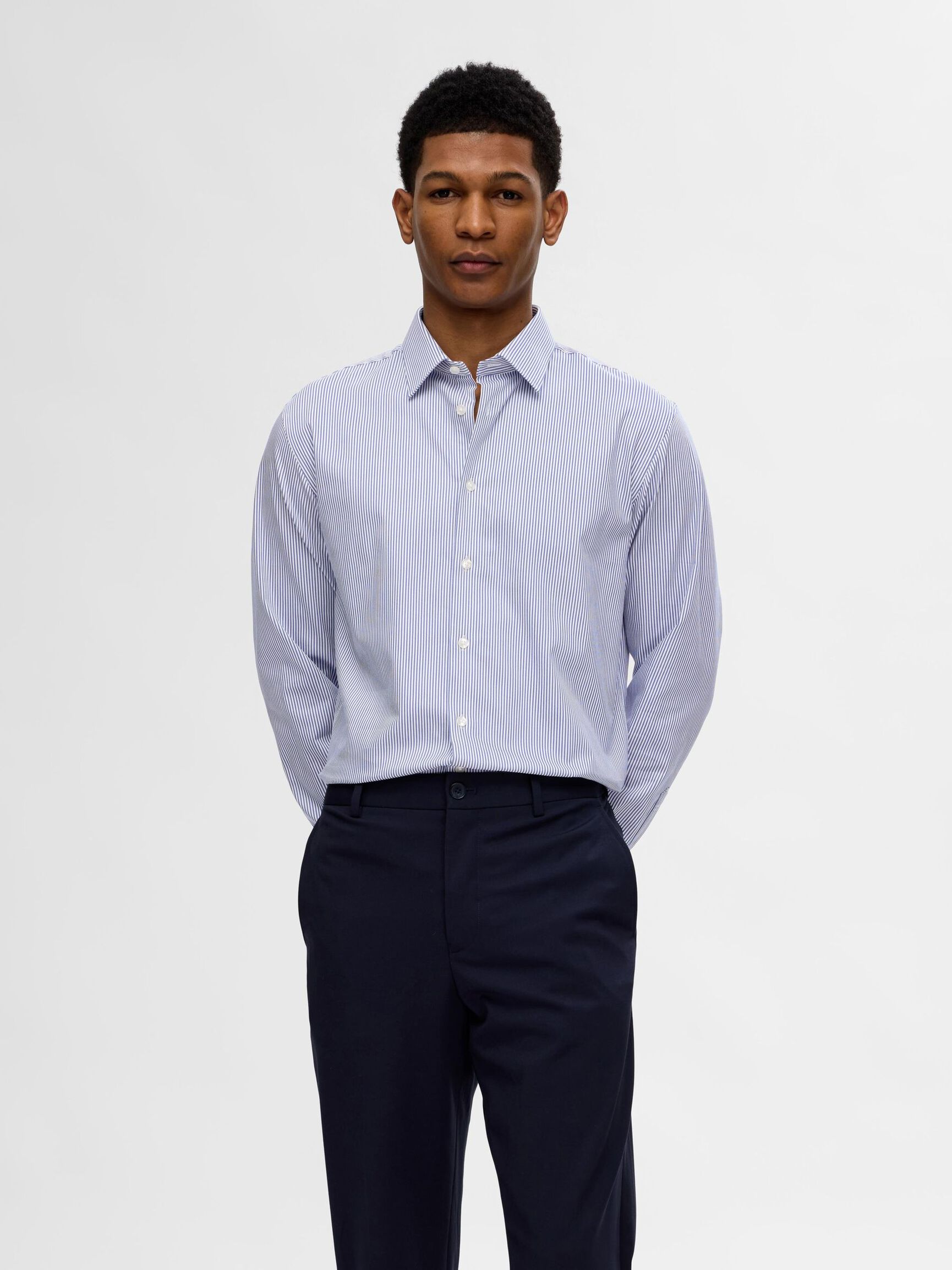 COUPE SLIM CHEMISE, True Navy, highres
