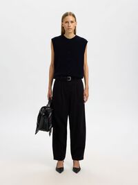 ULLBLANDNING STICKAD VÄST, Dark Sapphire, highres