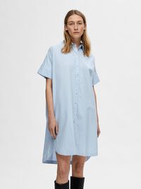 COTTON SHIRT DRESS, Cashmere Blue, highres