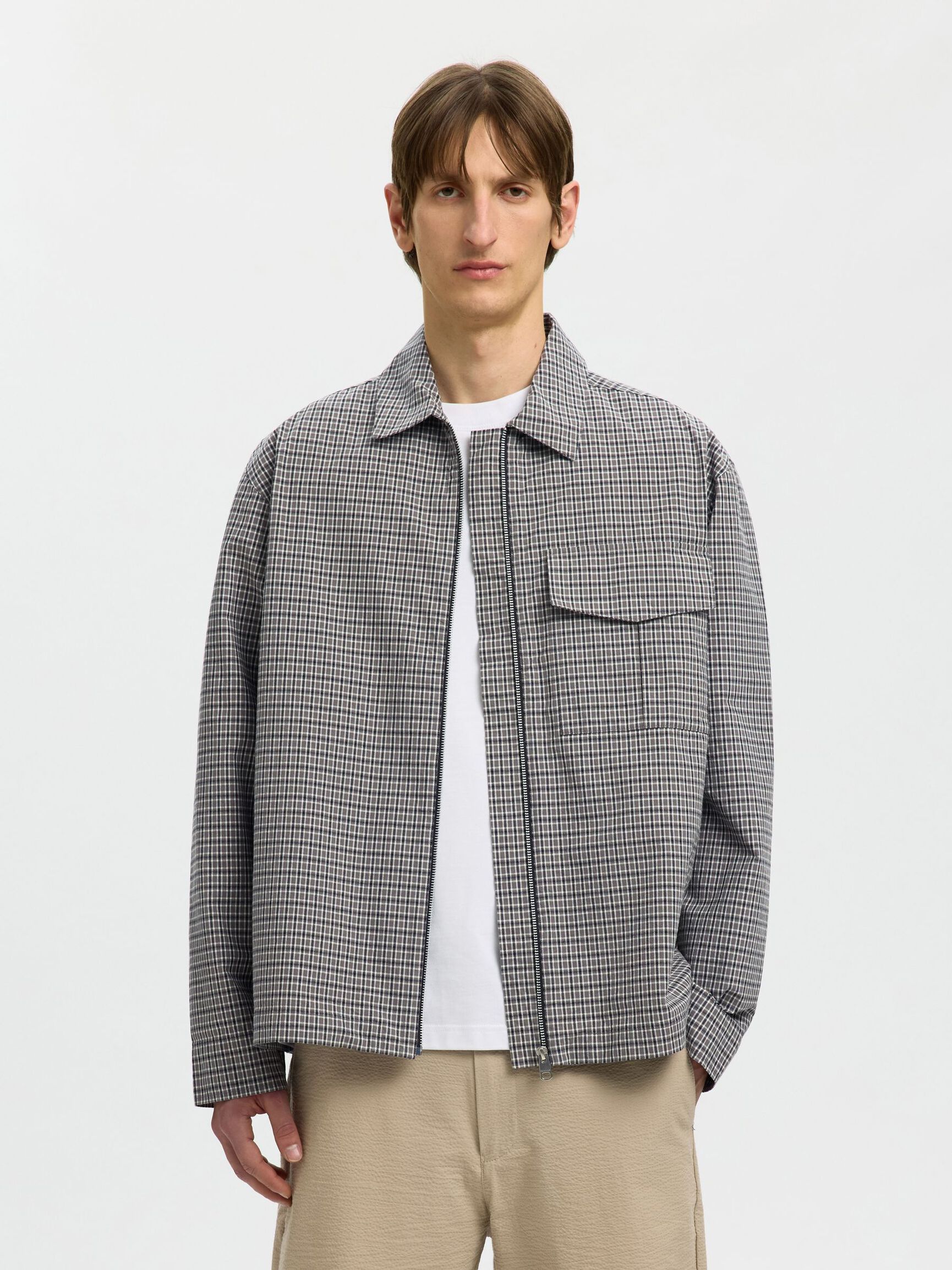 RELAXED FIT  OVERSHIRT, Charcoal Gray, highres