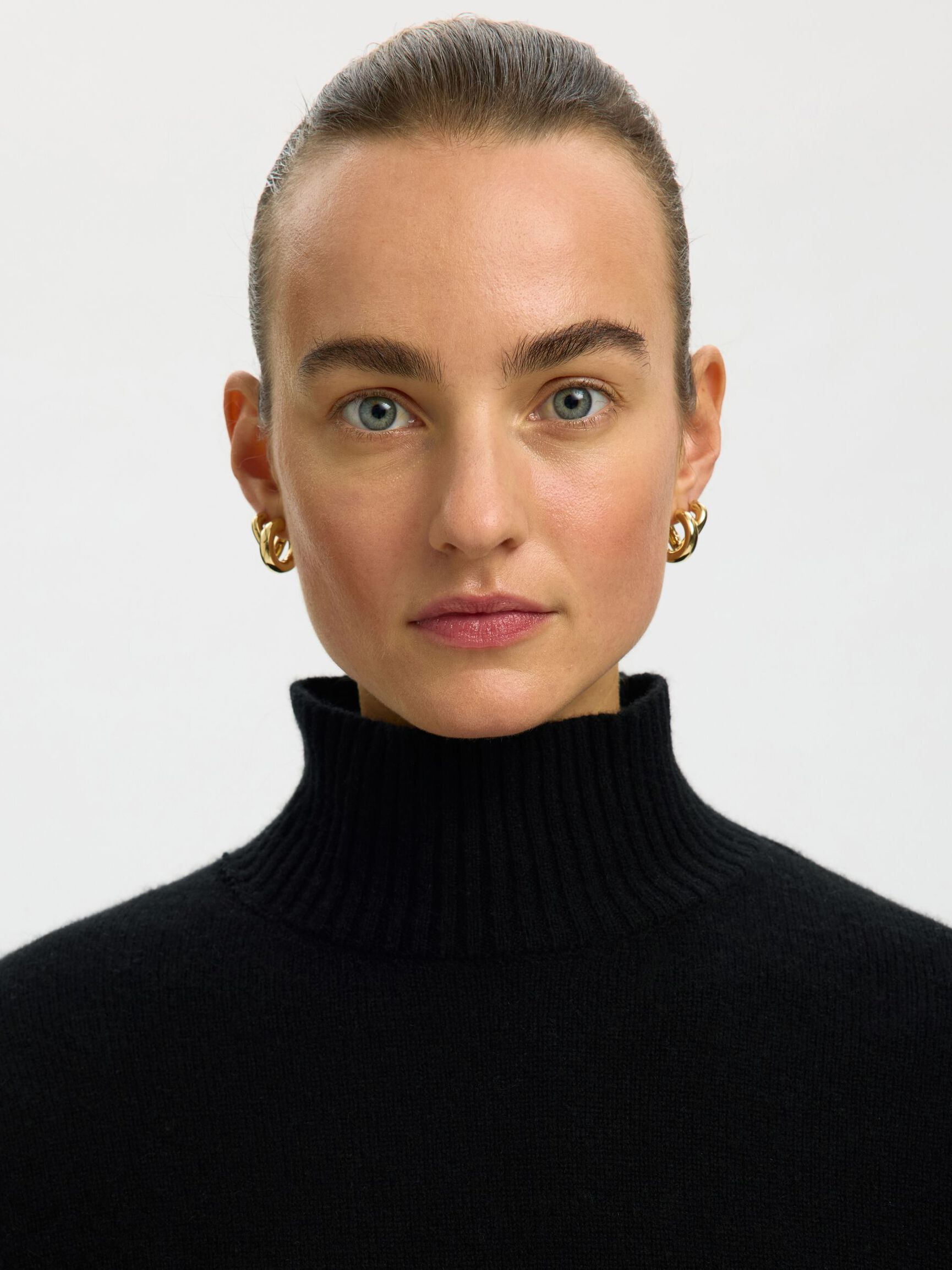 CASHMERE BLEND PULLOVER, Black, highres