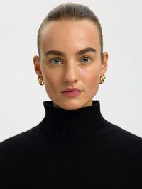 CASHMERE BLEND PULLOVER, Black, highres