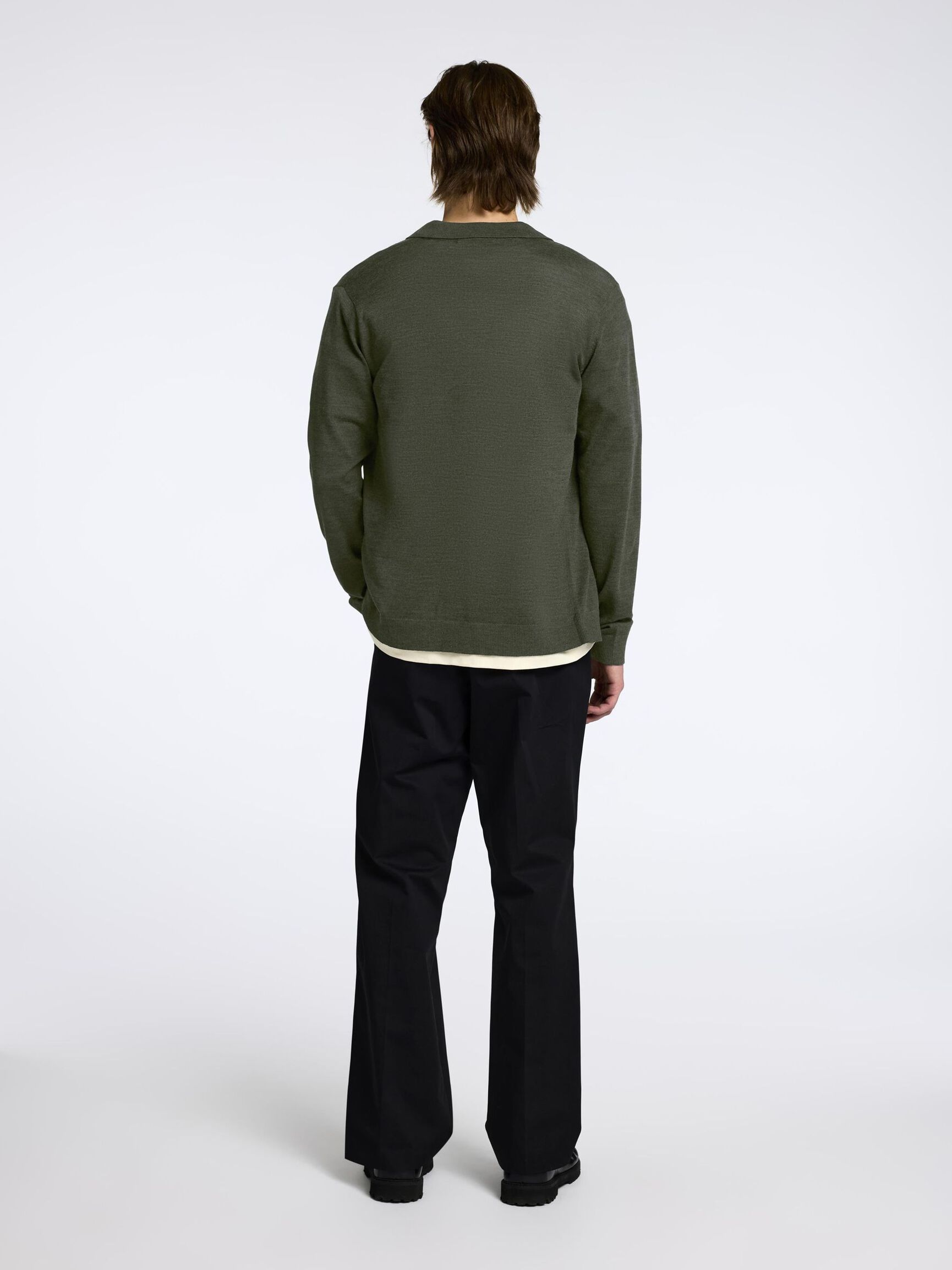 WOOL BLEND ZIP-FRONT CARDIGAN, Deep Depths, highres