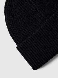 100% MERINO WOOL BEANIE, Black, highres