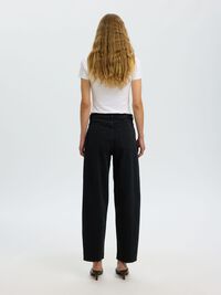 HIGH WAIST BARREL FIT JEANS, Black Denim, highres