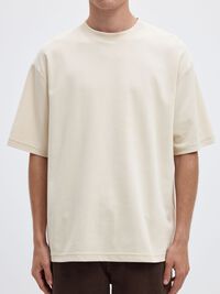 SURDIMENSIONNÉ À MANCHES COURTES T-SHIRT, Oatmeal, highres