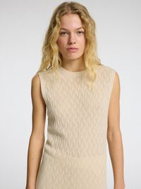 KNITTED  MIDI DRESS, Birch, highres