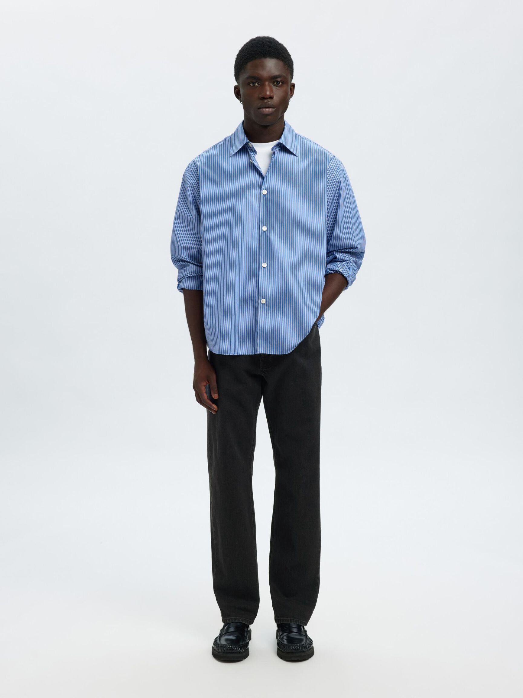 190 JEANS AJUSTADOS, Black Denim, highres