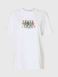 COTTON PRINTED T-SHIRT, Bright White, highres