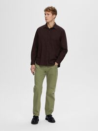 LONG-SLEEVED FLANNEL SHIRT, Chocolate Torte, highres