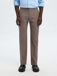 WOOL BLEND  SUIT TROUSERS, Morel, highres