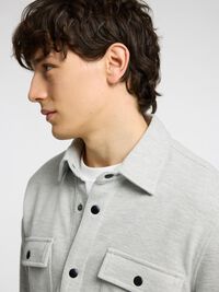 KLASSISCHES OVERSHIRT, Light Grey Melange, highres